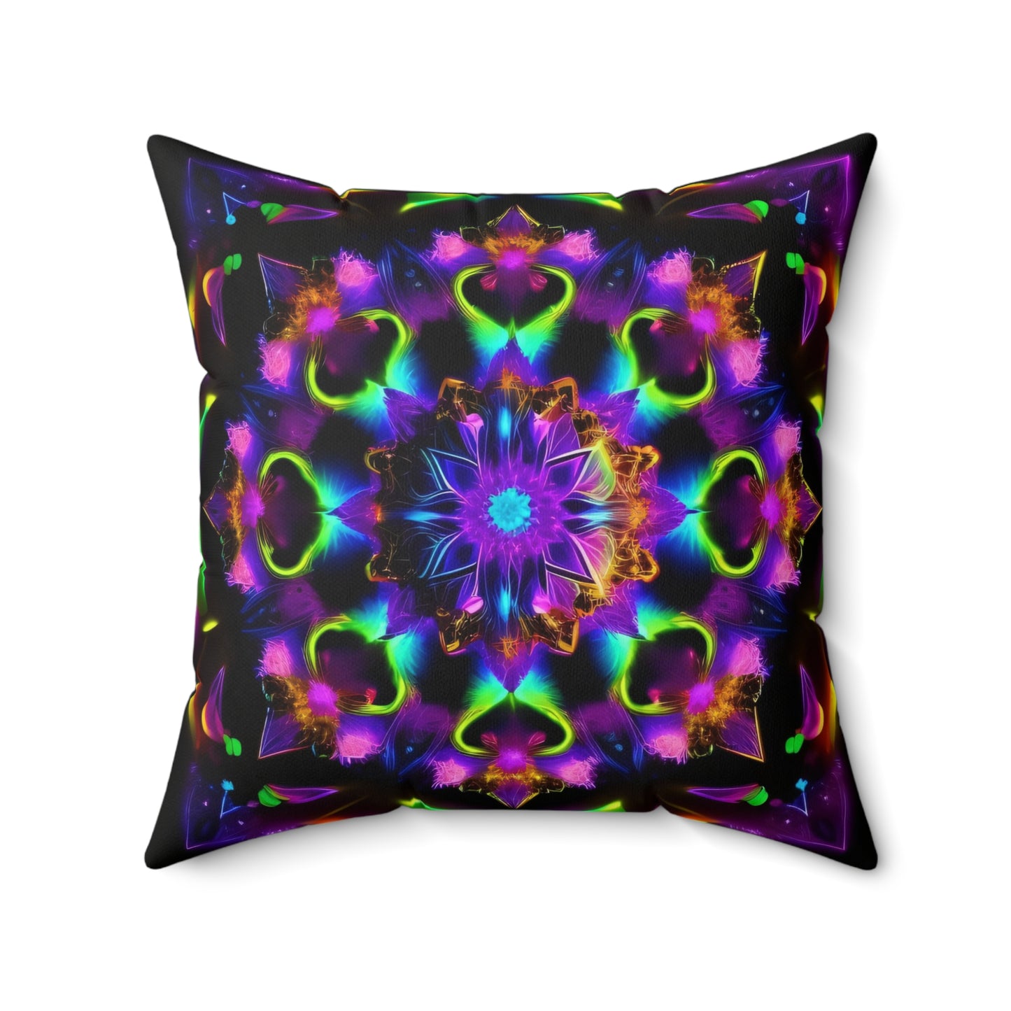 Rainbow Kaleidescape, Spun Polyester Square Pillow