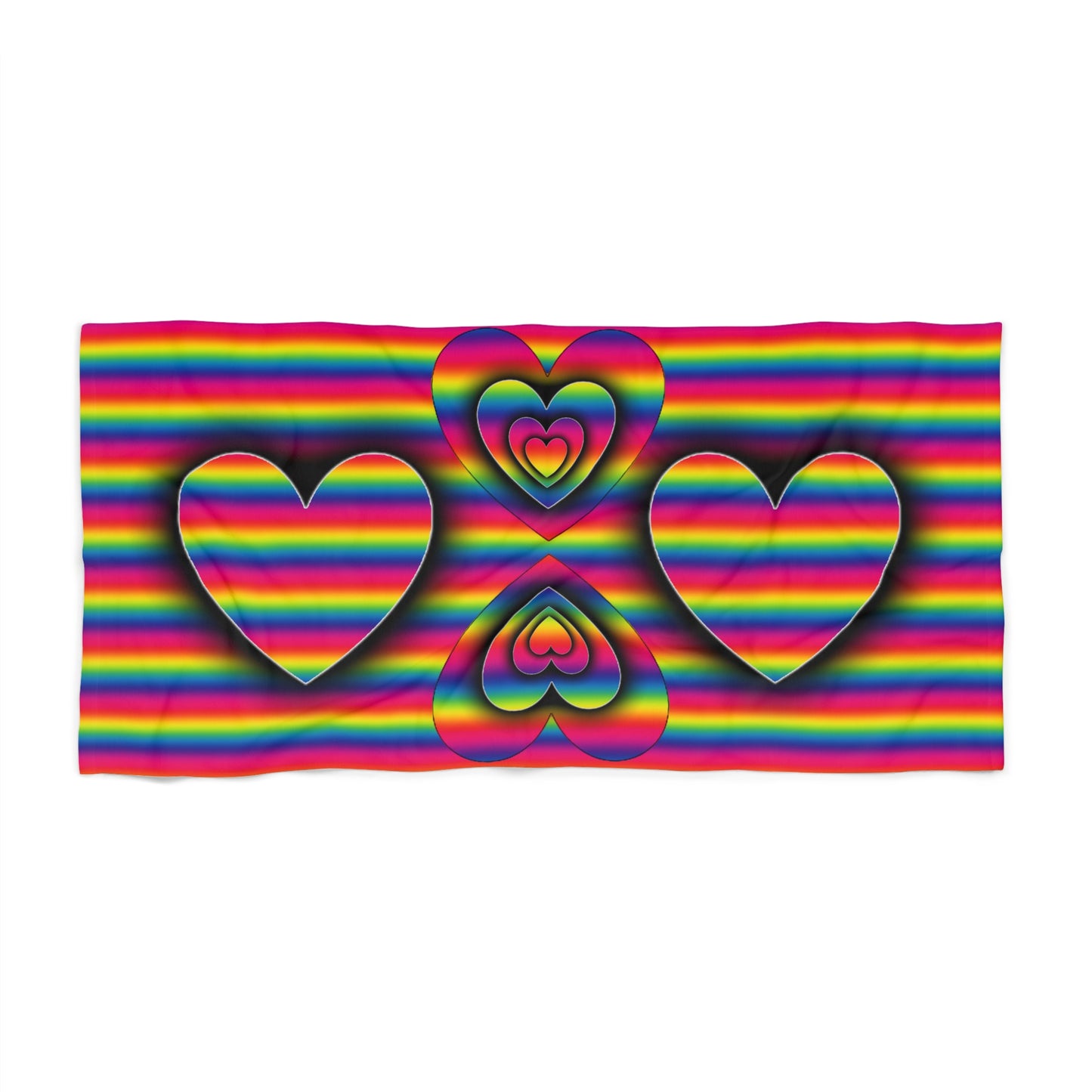 Rainbow PRIDE Heart Beach Towel