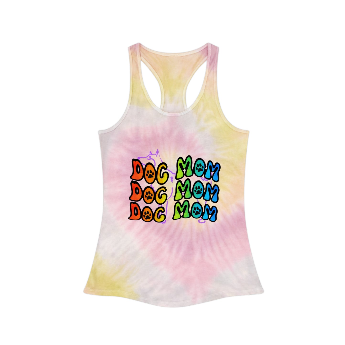 Dog Mom Tie Dye Racerback Tank Top