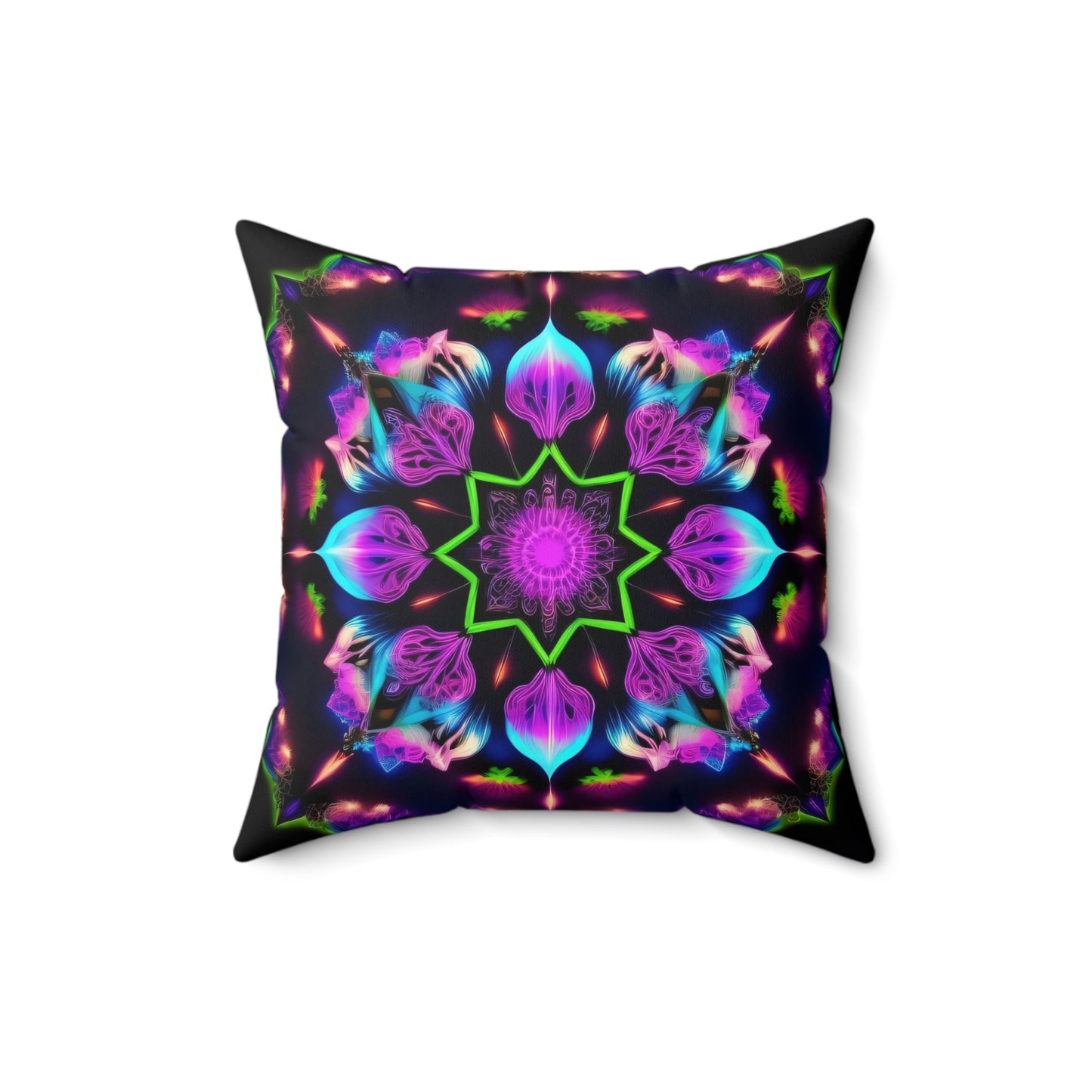 Psychedelic Mandala, Spun Polyester Square Pillow