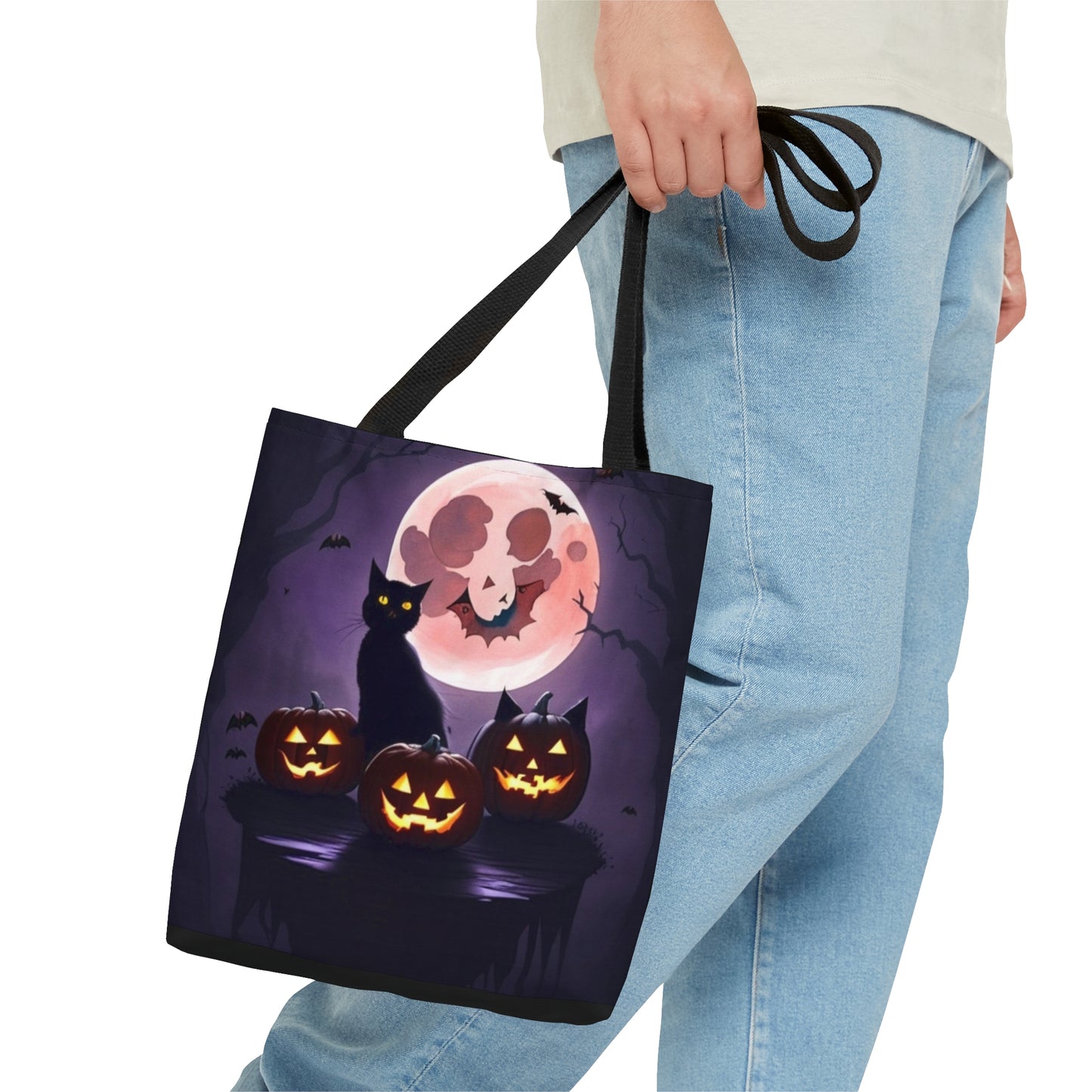 All Hallows Eve, Black Cat,  Halloween Candy Tote Bag