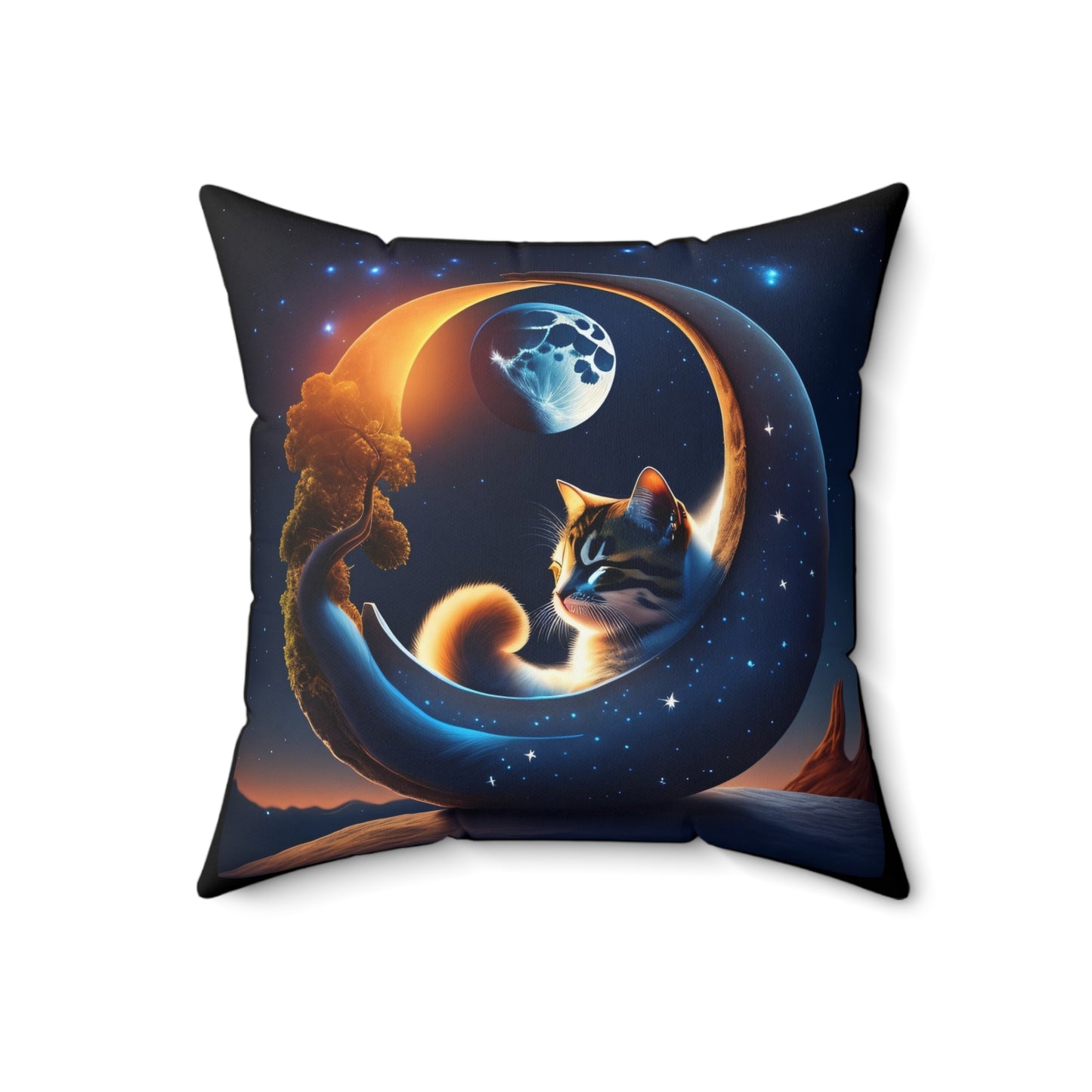 Sweet Dreams Kitty, Spun Polyester Square Pillow