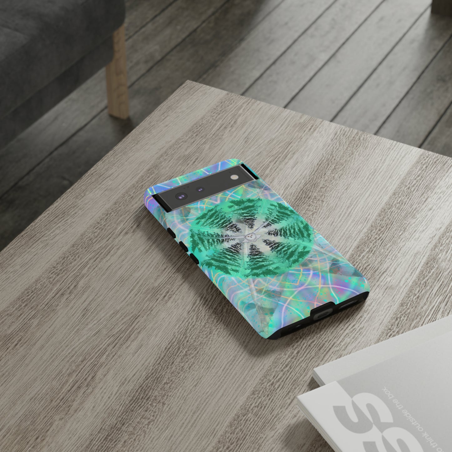 Mystic Pines Snowy Owl Protective Phone Case, Samsung, iPhone, Pixel, all sizes