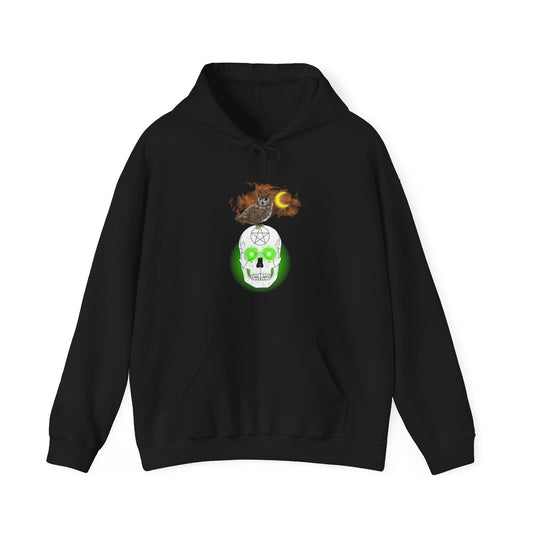 Unisex Heavy Blend™  Owl Skull Halloween Hooded Sweatshirt