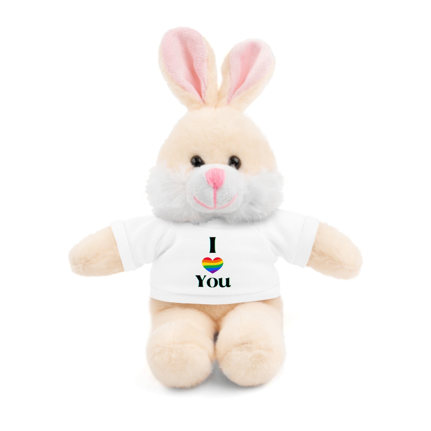 I Heart You Kids Cute Stuffed Animals with Tee; Panda, Sheep, Bunny, Lion, Jaguar, Teddy Bear