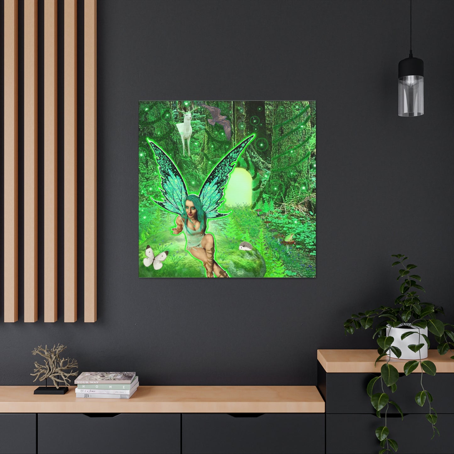 Mystic Forest Fairy Fantasy Art, Canvas Art, Wall Decor, Nature Lover Gift, Original Art, Unique Gift