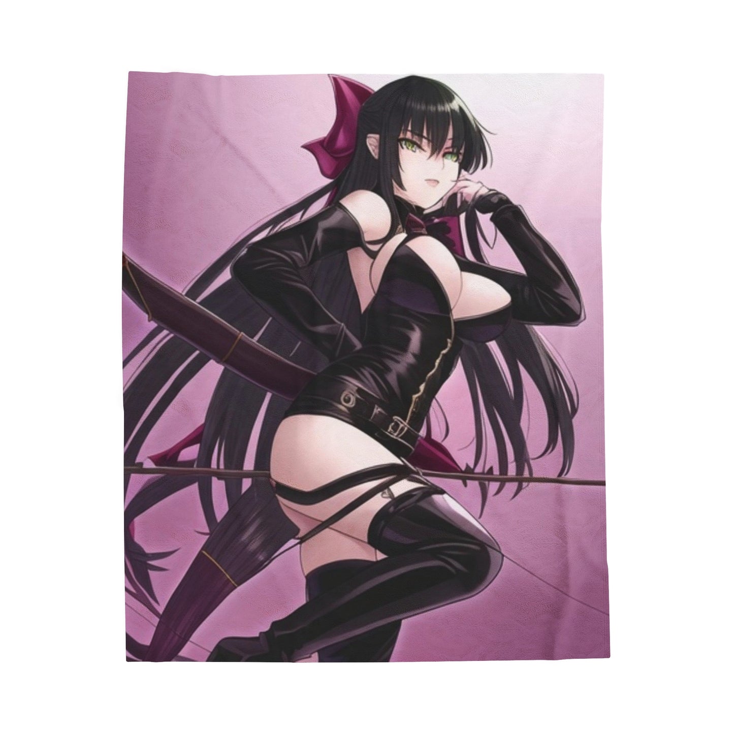 Anime Bow Huntress, Plush Blanket