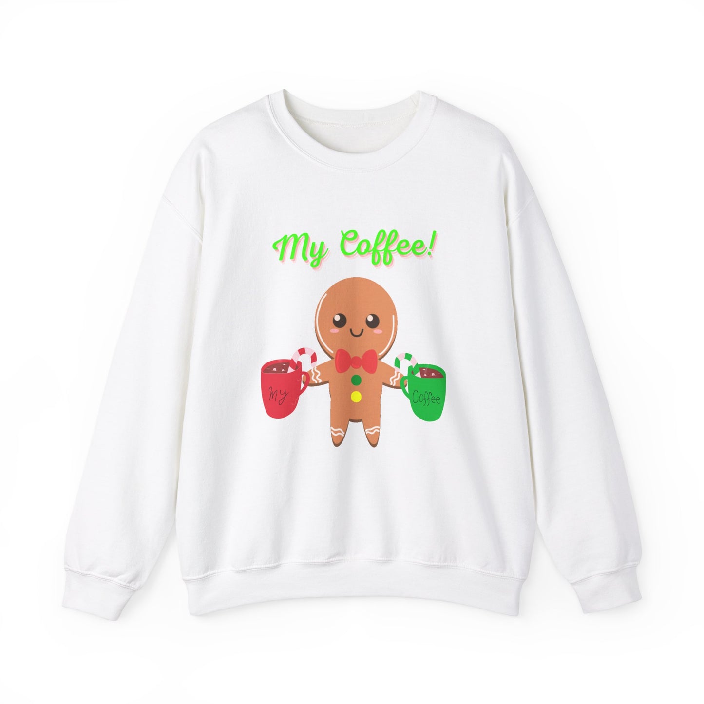 My Coffee Christmas Crewneck Sweatshirt, Gingerbread Man, Mens Gift, Womens Gift, Coffee Lover Shirt