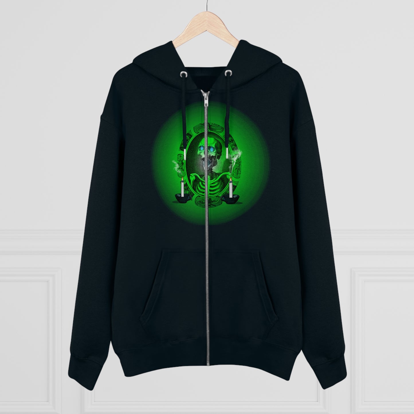 Men's Cultivator candlelight skeleton Halloween Zip Hoodie