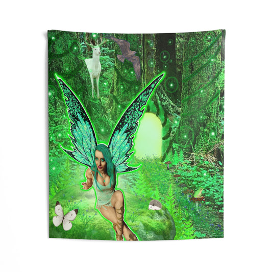 Mystic Forest Fairy Indoor Wall Tapestry 51 x 60