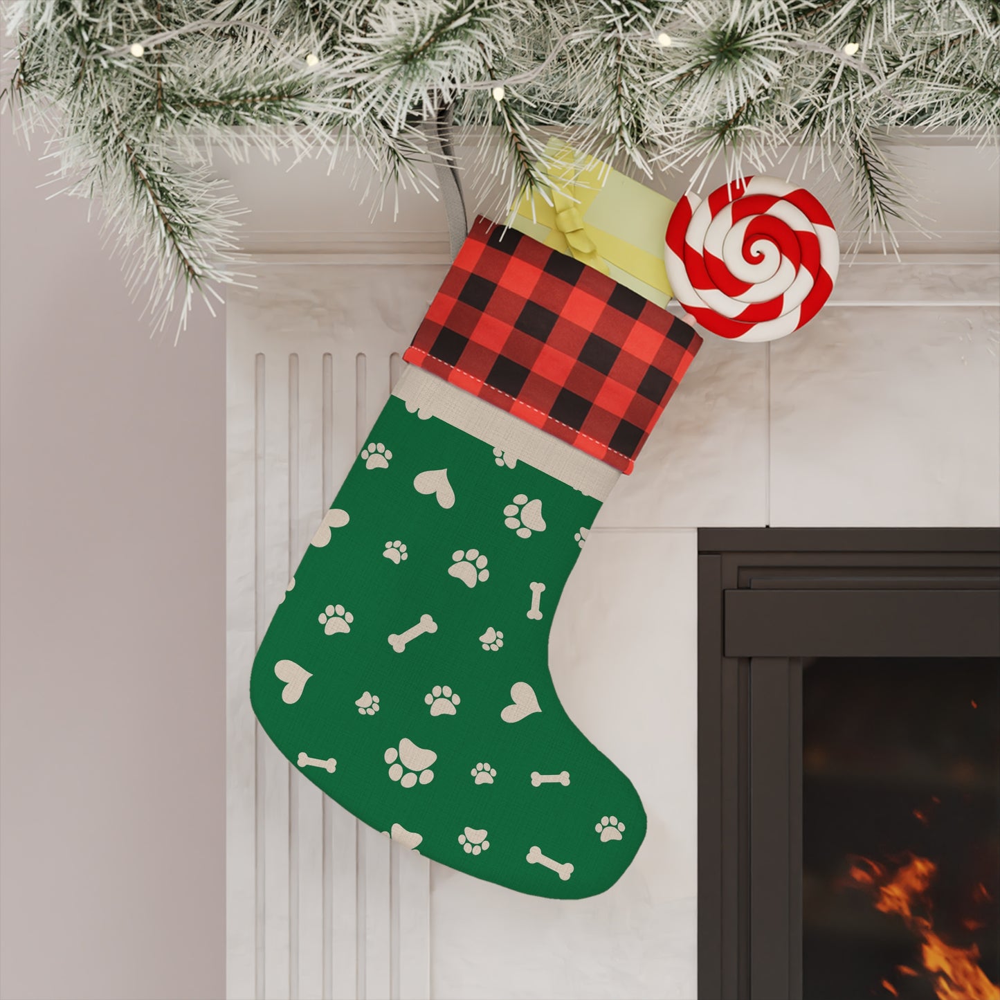 Paw Print Dog/Cat Christmas Stocking