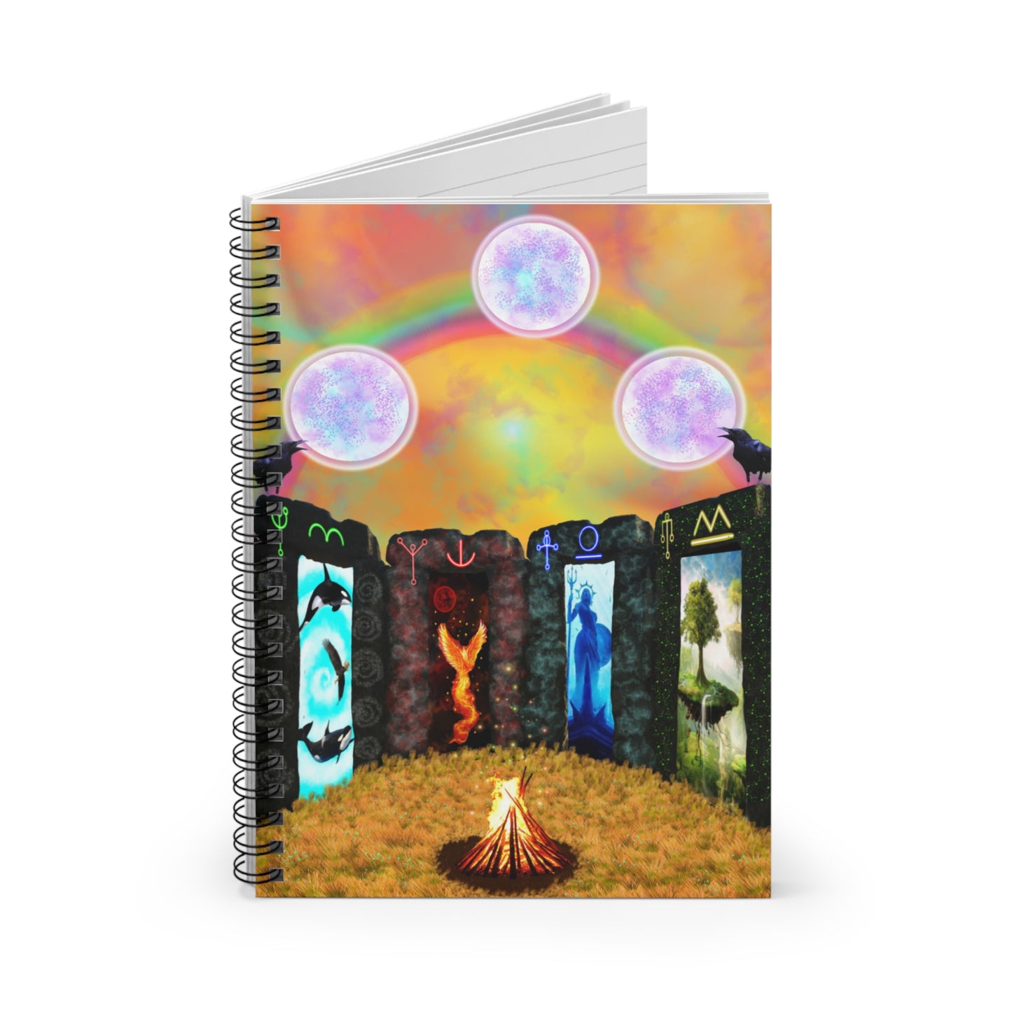 Sacred Portal of Divine Elements Spiral Notebook - Ruled Line