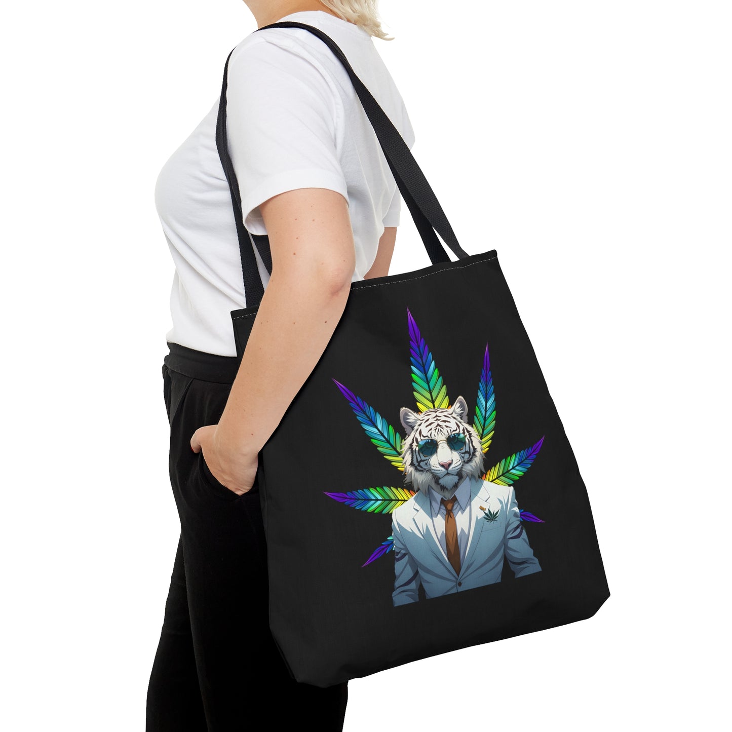 White Tiger 420 Themed, Tote Bag