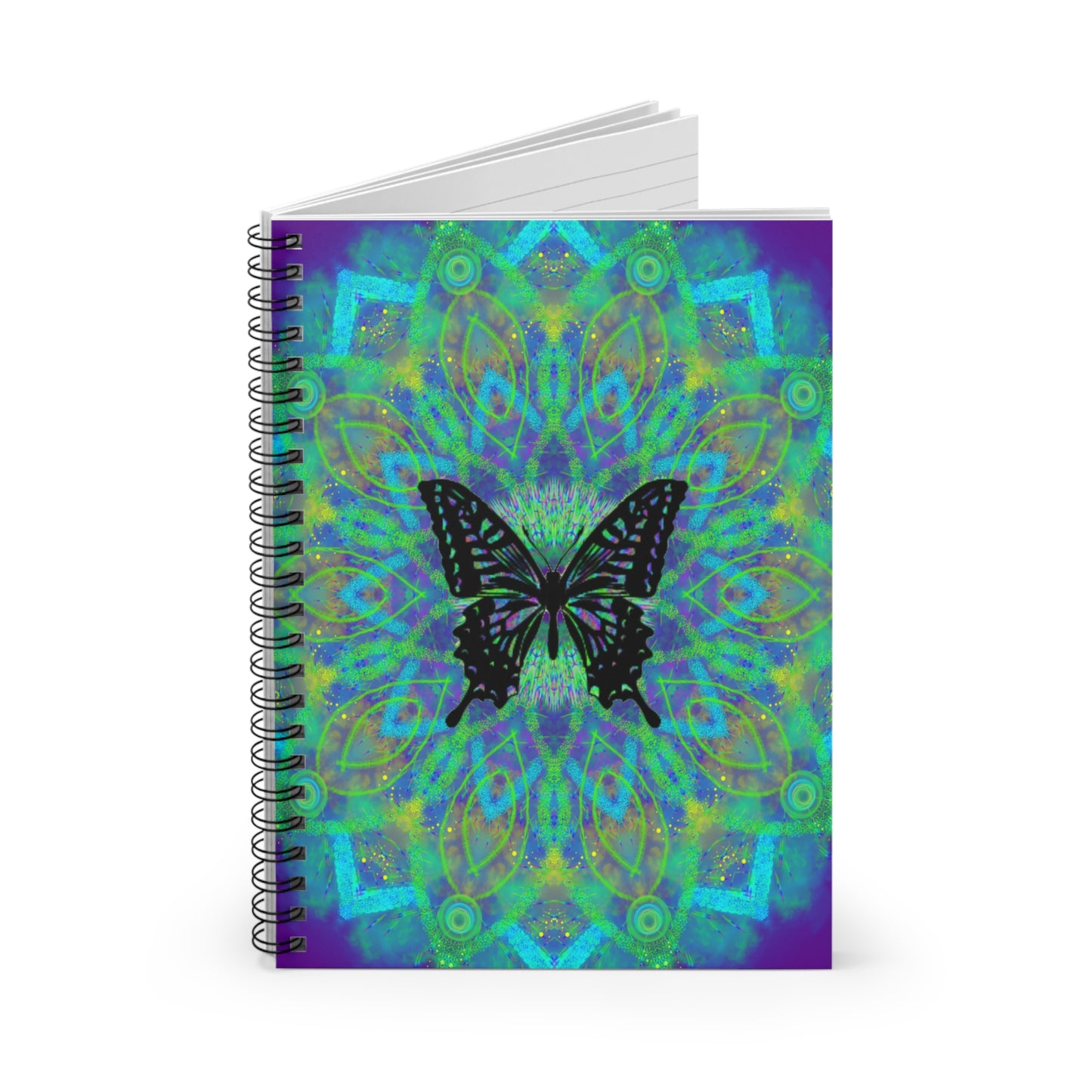 Mystic Butterfly Mandala Spiral Notebook - Ruled Line