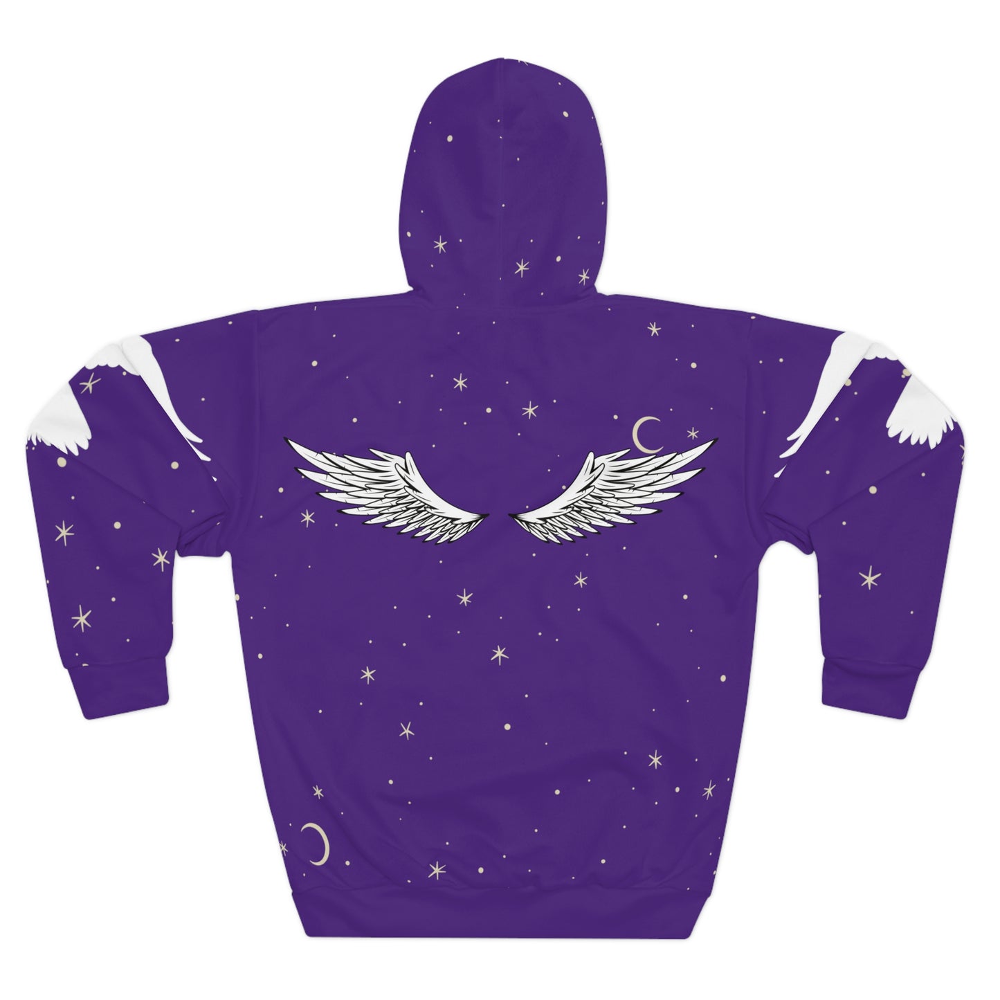 Raven skull with moon and stars Halloween Pullover Hoodie