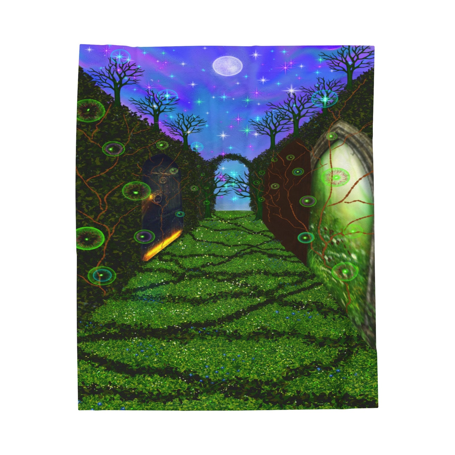 Hidden World Fairy Doorways Velveteen Plush Blanket