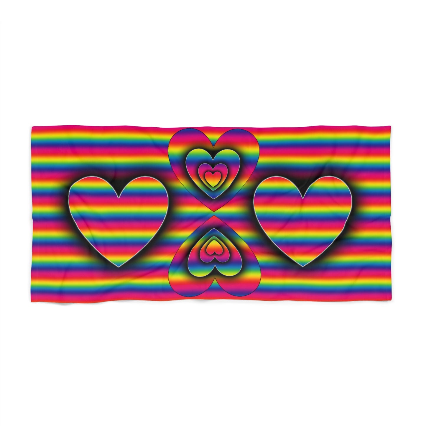 Rainbow PRIDE Heart Beach Towel