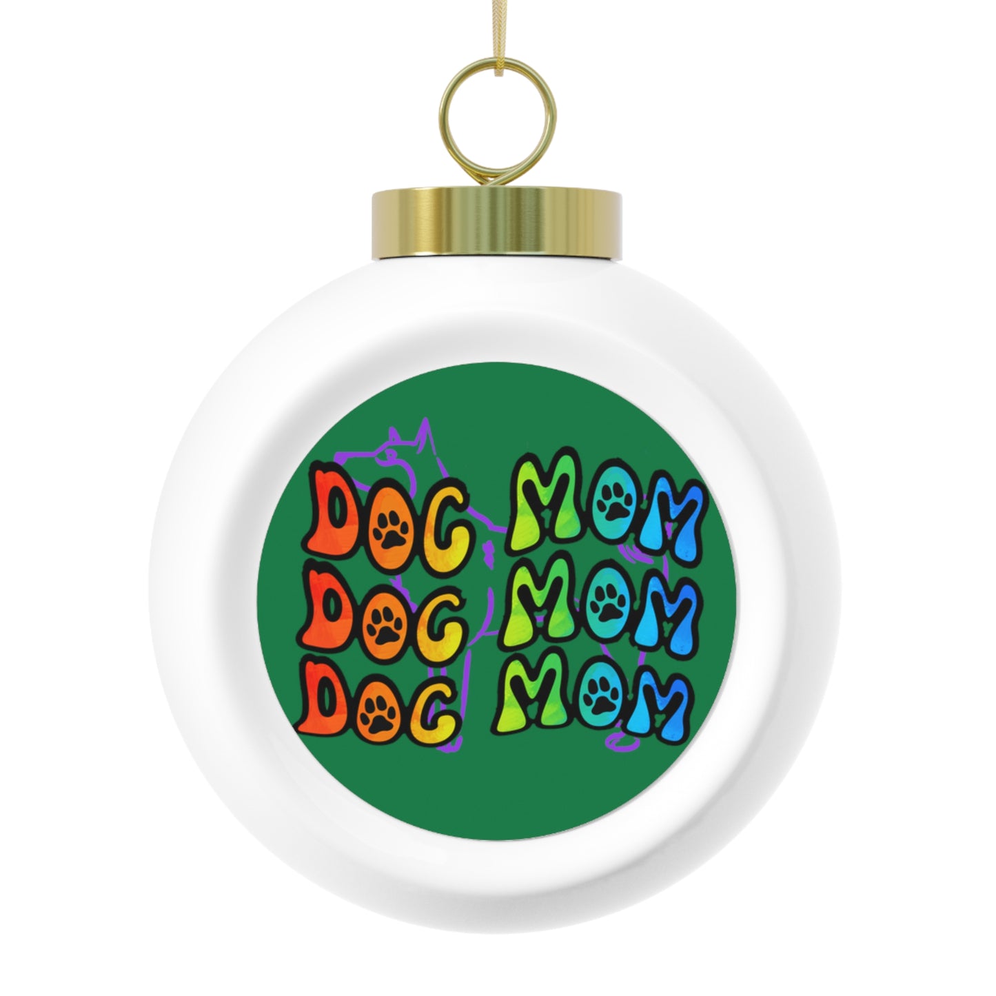 Dog Mom Christmas Ball Ornament