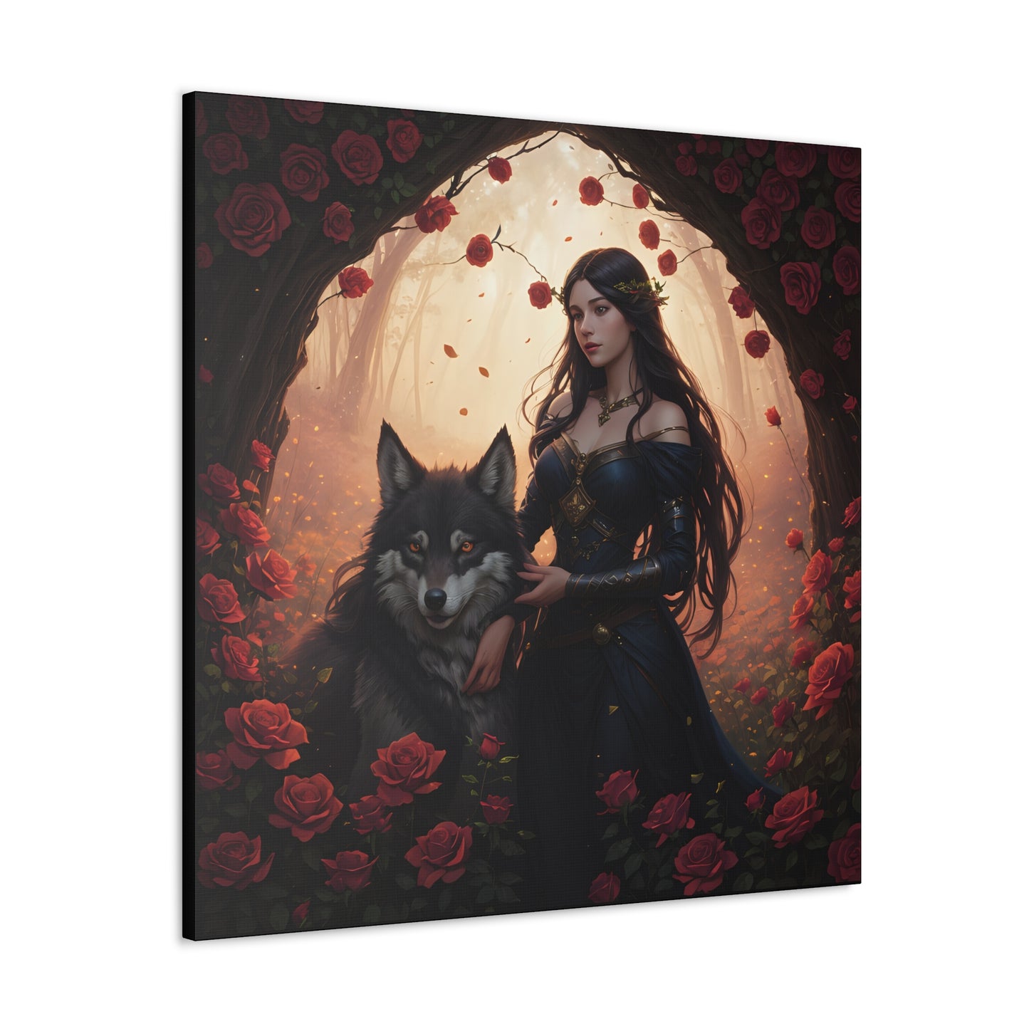 Wolf Enchantress, Canvas Art, Canvas Print, Wall Decor, Original Art, Unique Gifts