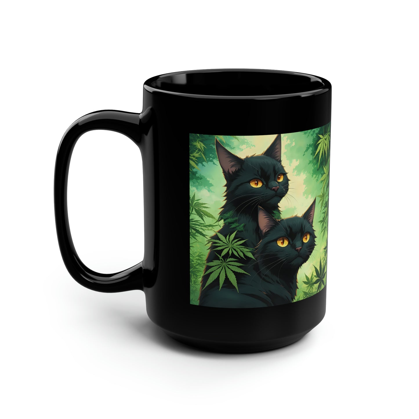 Black Cat, Black Mug, 15oz, 420 Gift