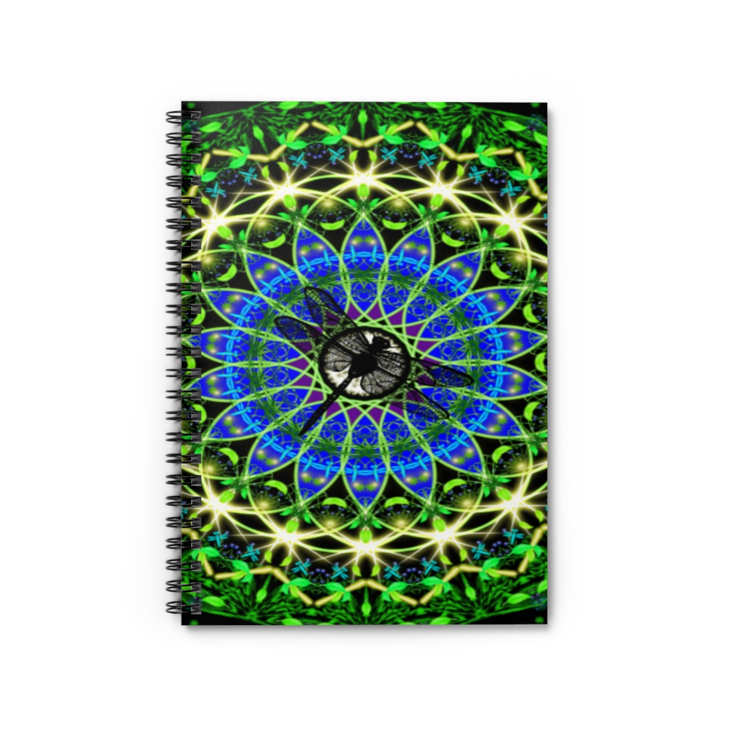 Emerald Abundance Dragonfly Spiral Notebook - Ruled Line