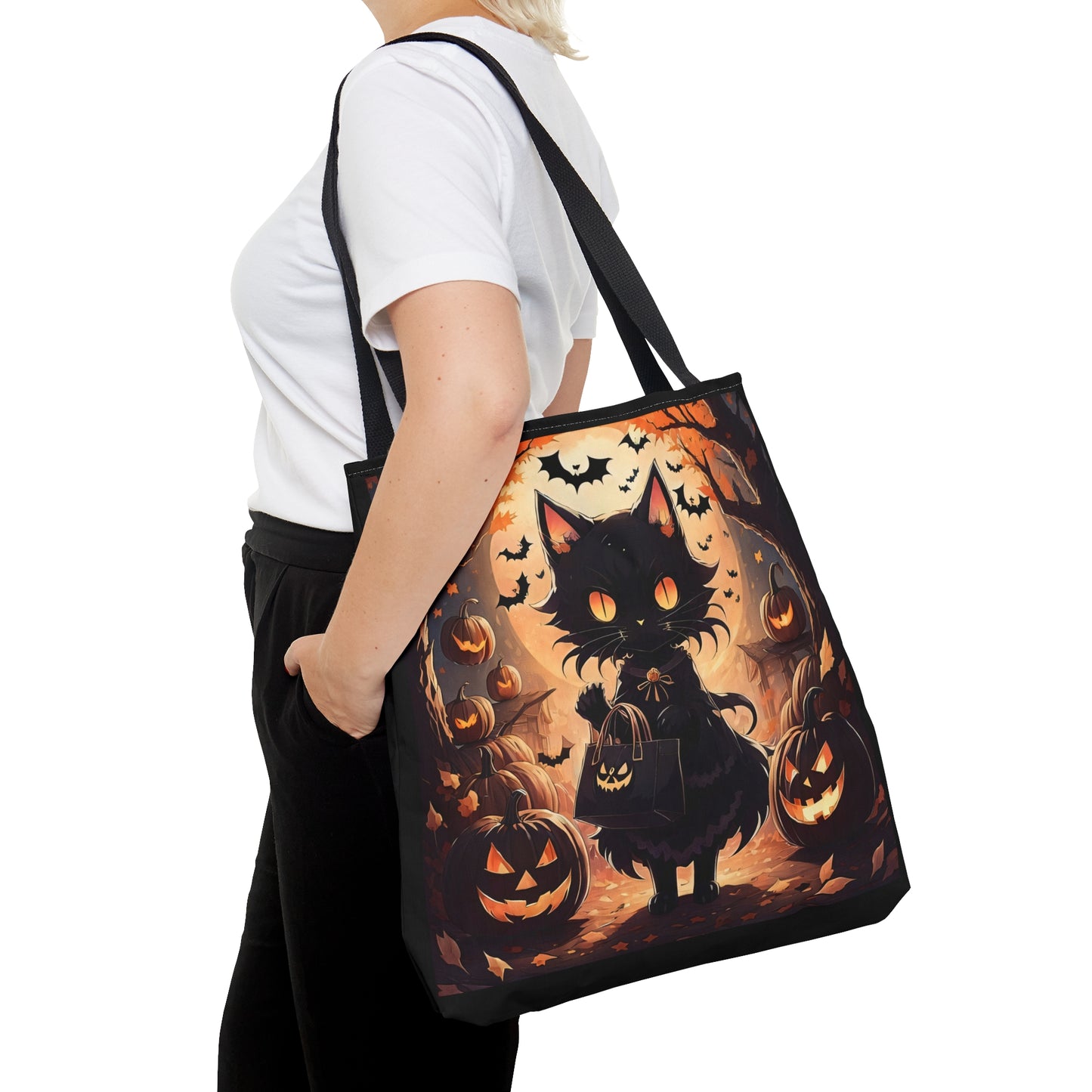 Anime Halloween Cat Halloween Candy Tote Bag