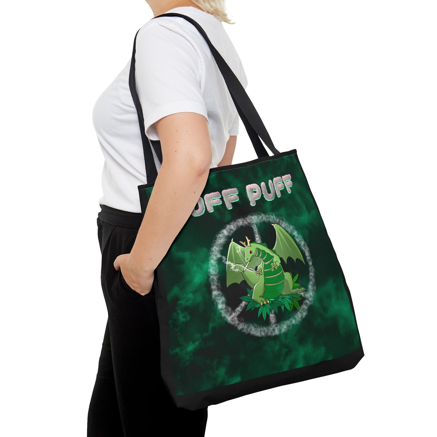 Puff Puff Smokin Dragon, 420 Themed, Tote Bag