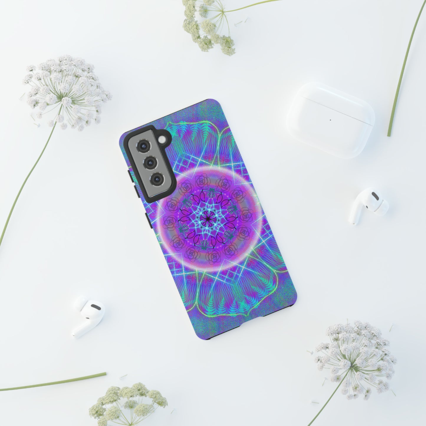 Psychedelic Mandala Protective Phone Case, Samsung, iPhone, Pixel, all sizes