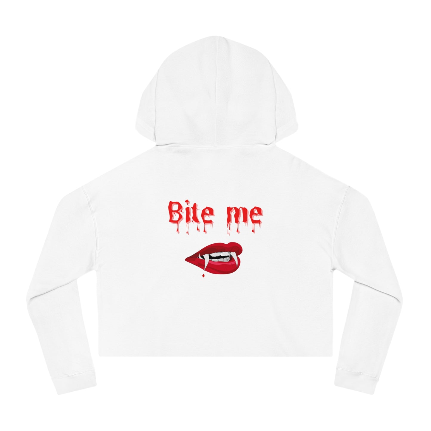 Eat Me Christmas Womens Cropped Hooded Sweatshirt