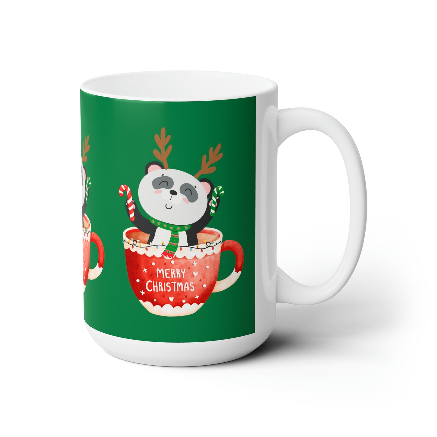 Merry Christmas Panda Ceramic Mug 15oz