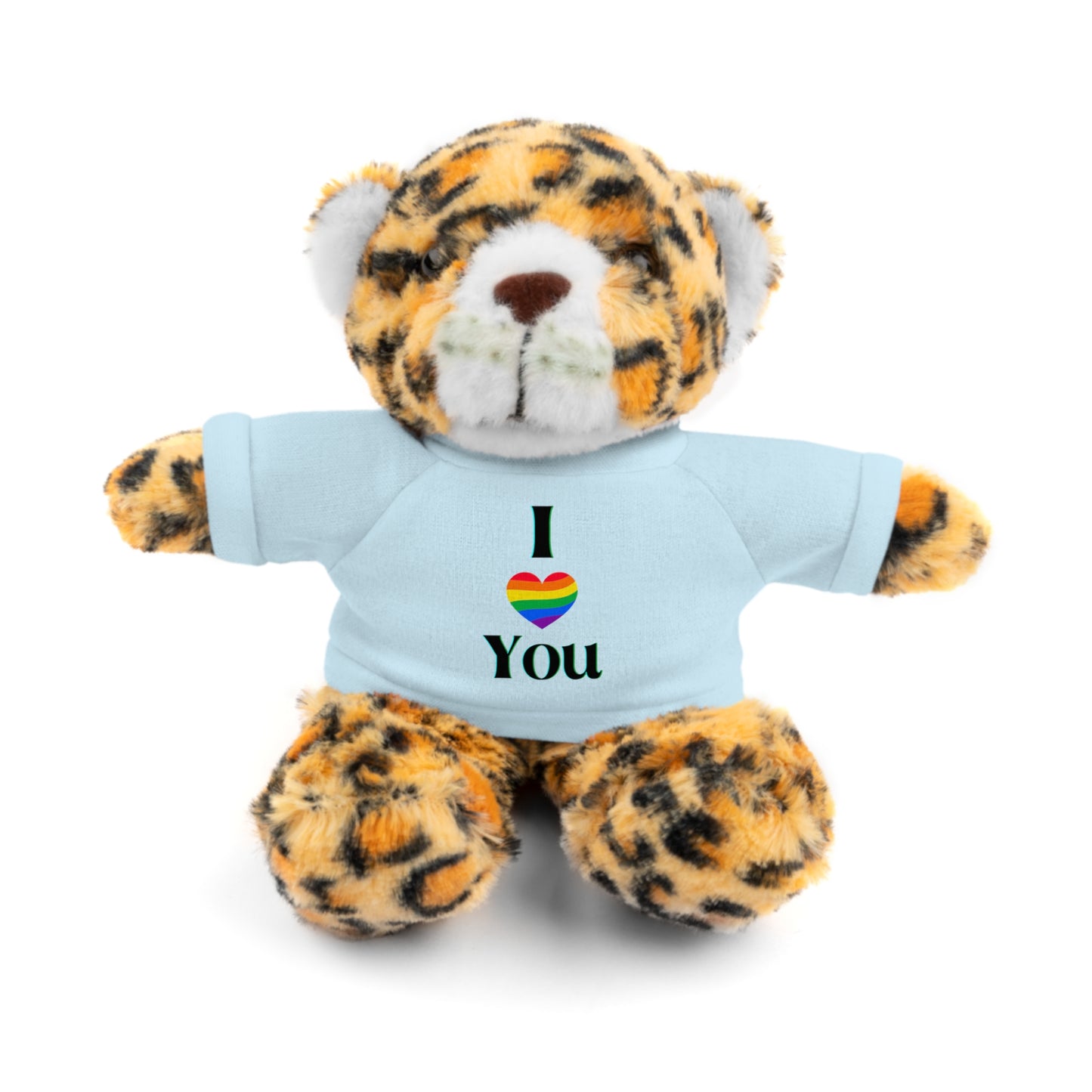 I Heart You Kids Cute Stuffed Animals with Tee; Panda, Sheep, Bunny, Lion, Jaguar, Teddy Bear