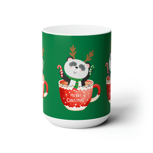 Merry Christmas Panda Ceramic Mug 15oz