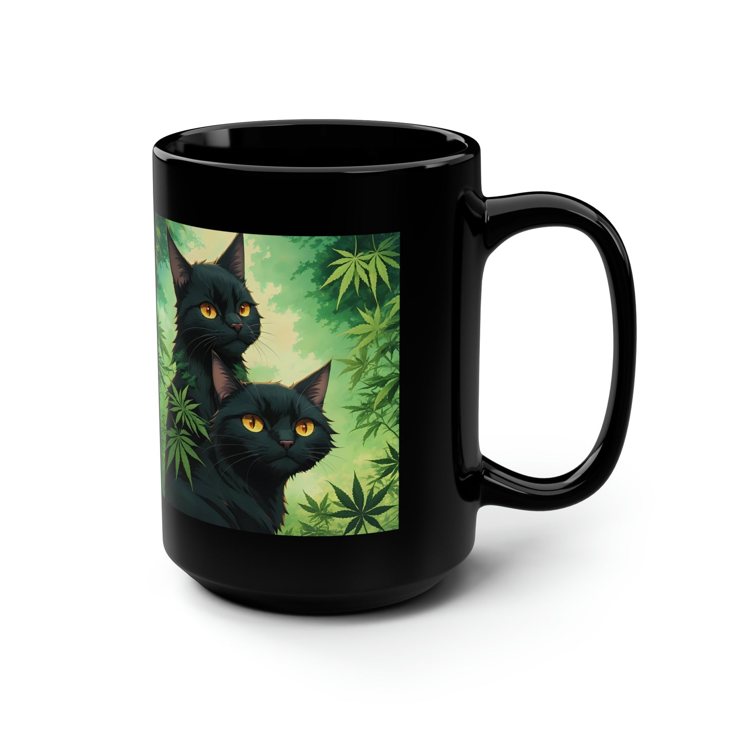 Black Cat, Black Mug, 15oz, 420 Gift