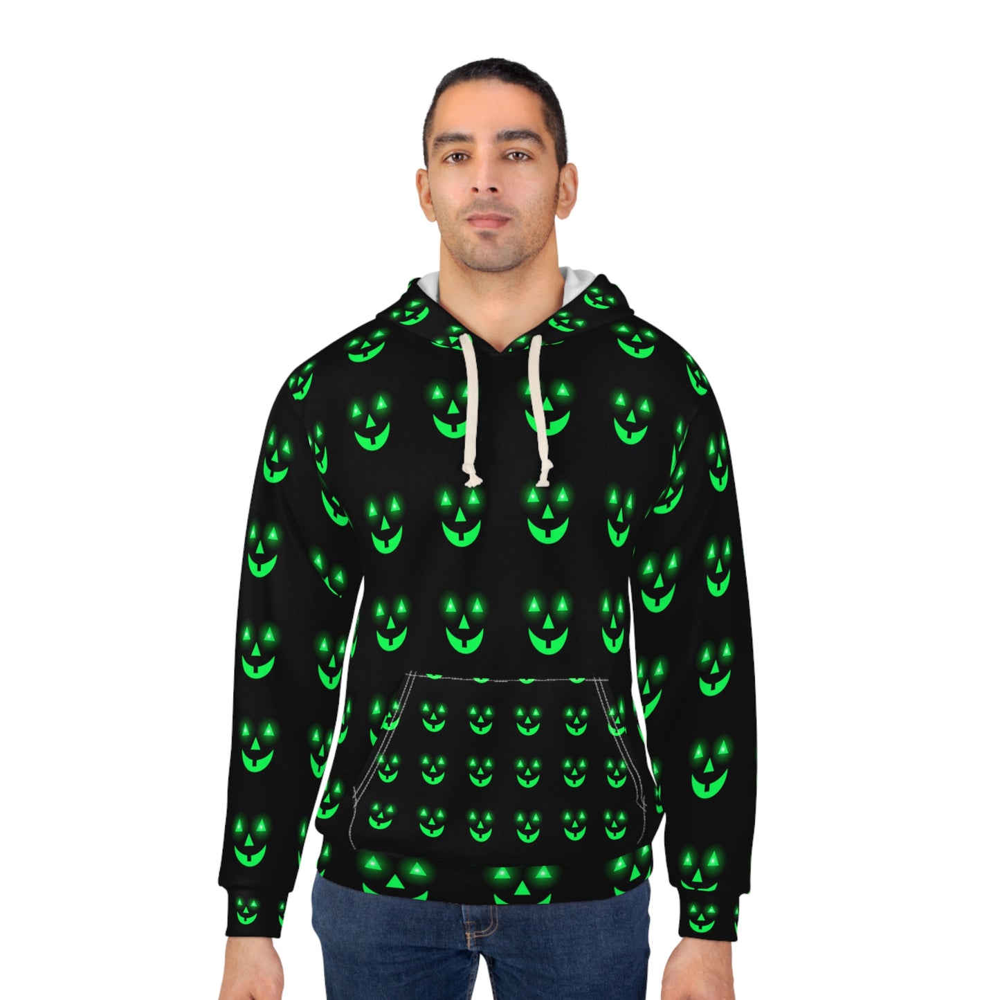 Glowing pumpkin faces Pullover Hoodie