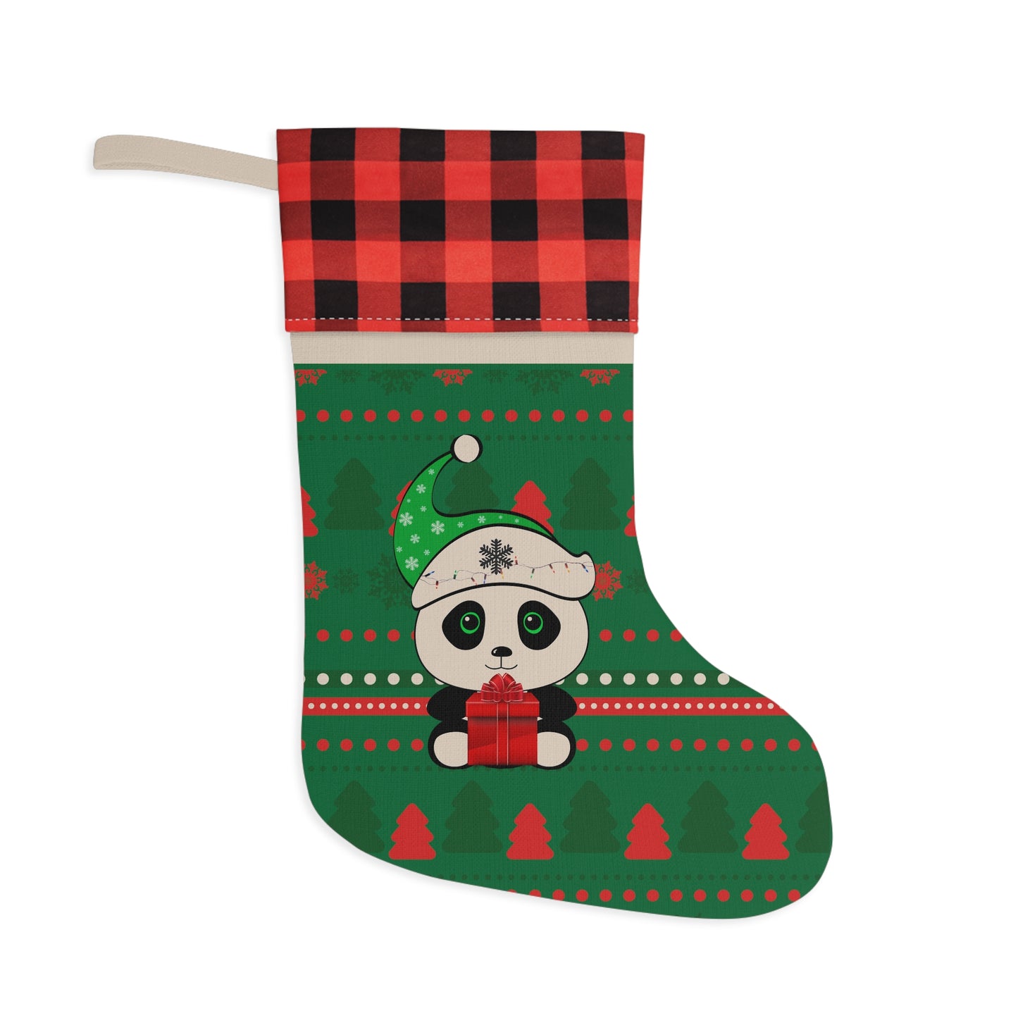 Panda Christmas sweater pattern Stocking