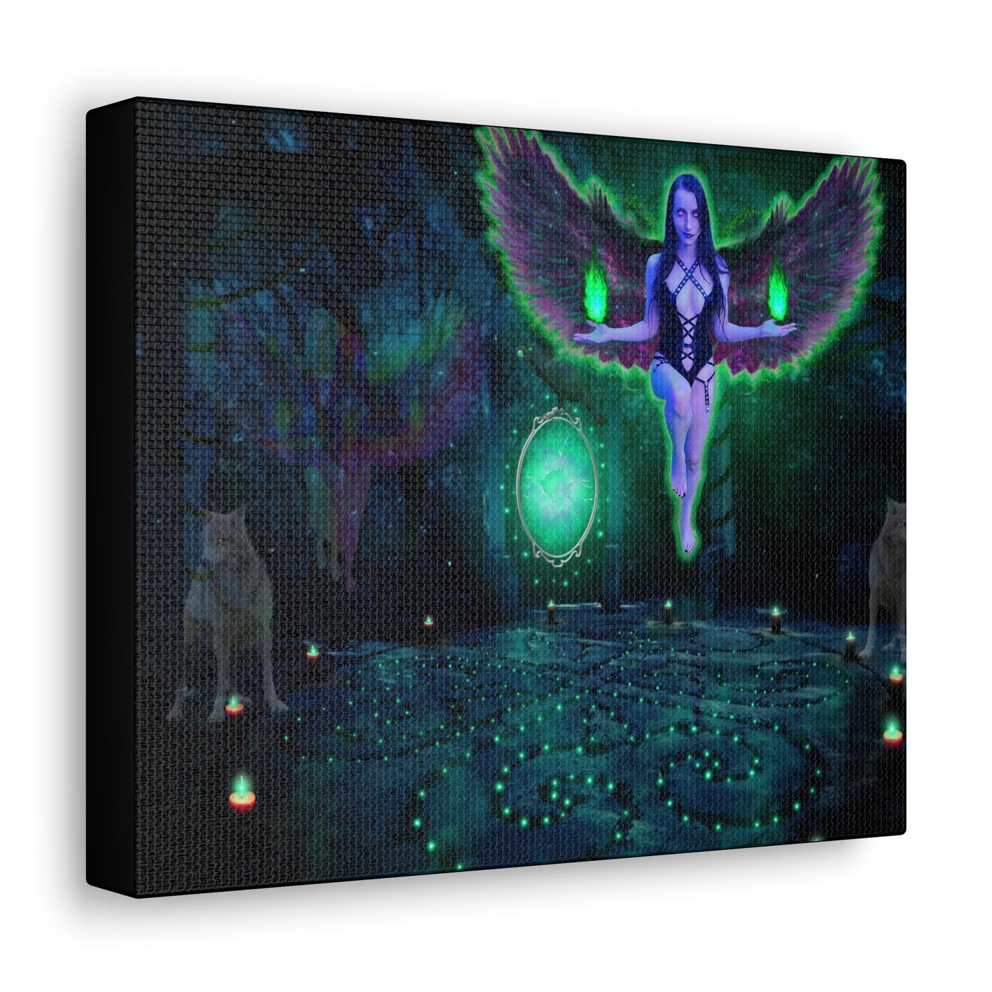 Dark Fairy Magic, Fantasy Art, Fae Goddess, Canvas Art, Wall Decor, Unique Gifts, Original Art