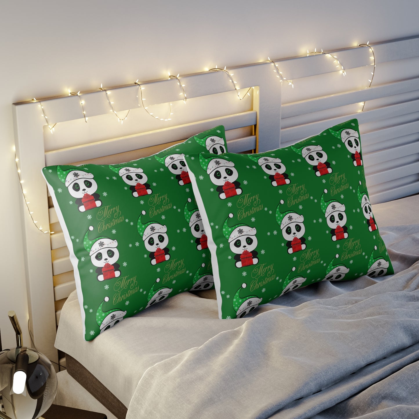 Merry Christmas Panda Pillow case