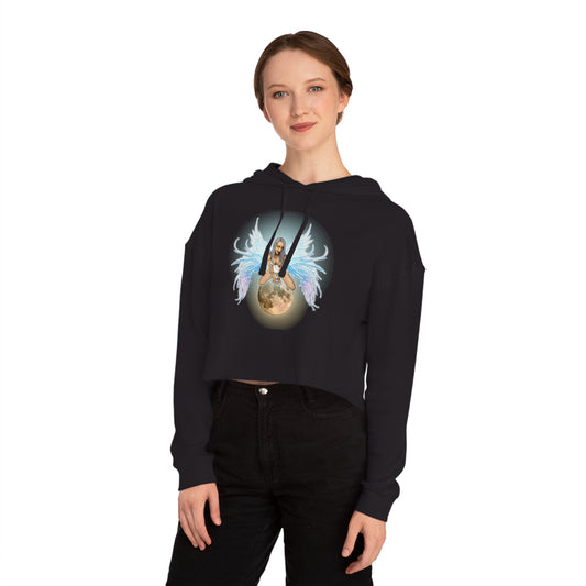 Mystic Moon Fairy Women’s Cropped Hooded Sweatshirt