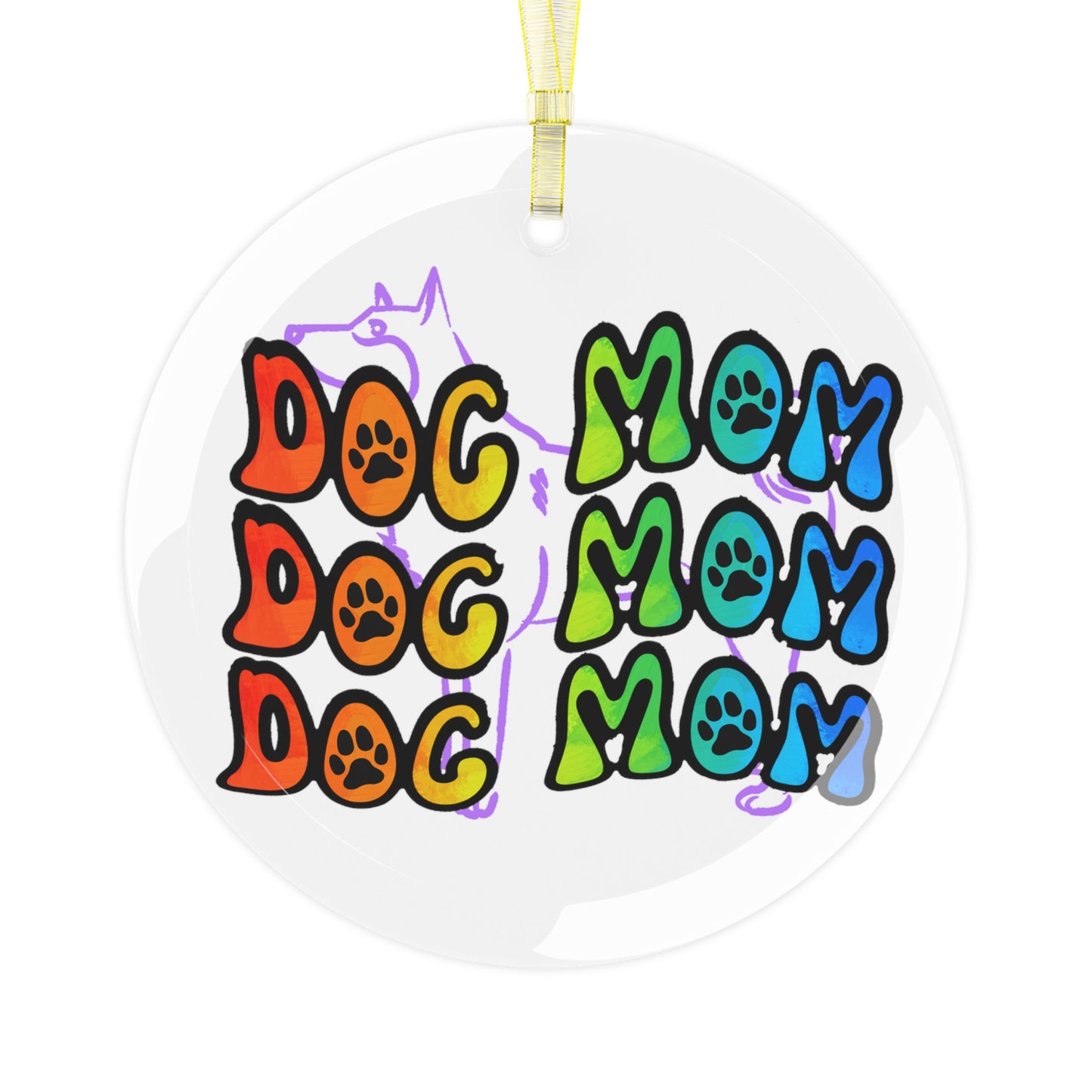 Dog Mom Glass Ornament