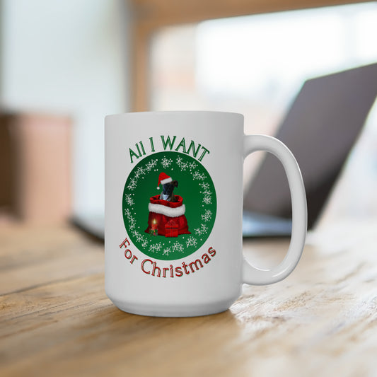 All I Want For Christmas Boxer Ceramic Mug 15oz