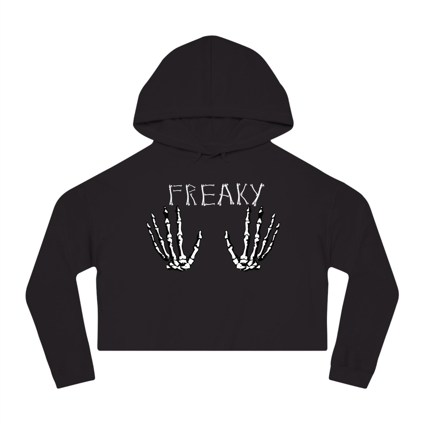 Freaky Bones Womens Cropped Hooded Sweatshirt Halloween