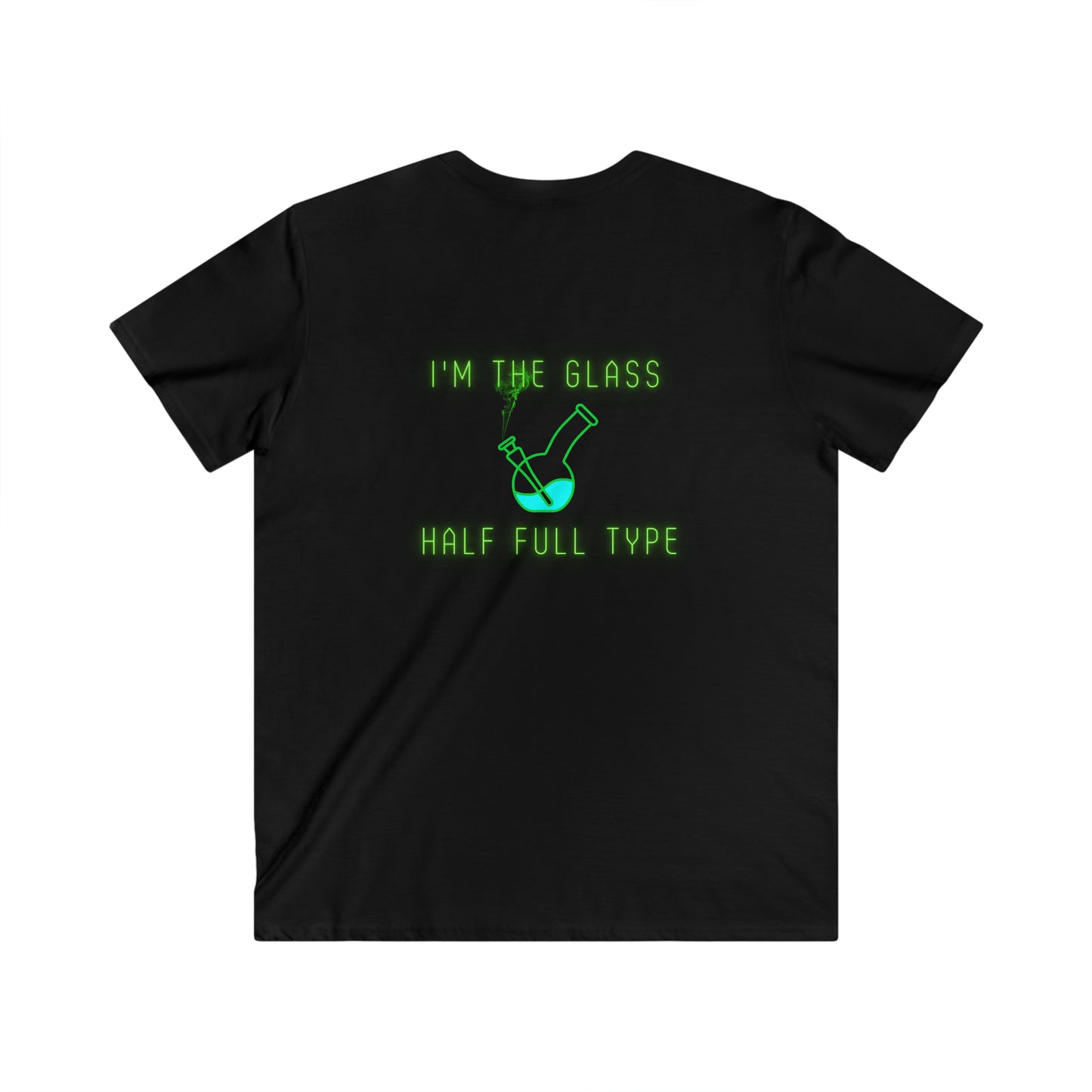 Im The Glass Half Full Type, Men's Fitted V-Neck Short Sleeve Tee