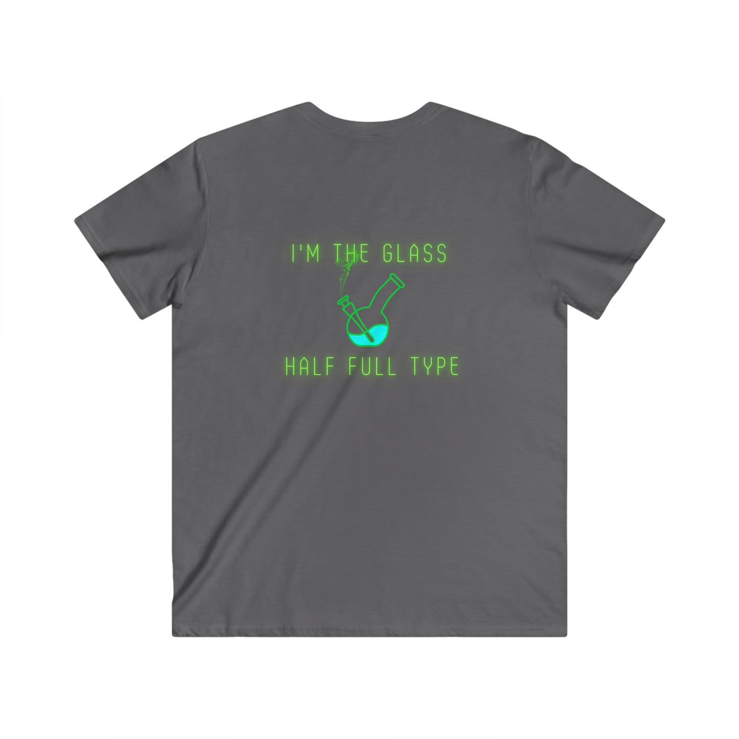 Im The Glass Half Full Type, Men's Fitted V-Neck Short Sleeve Tee