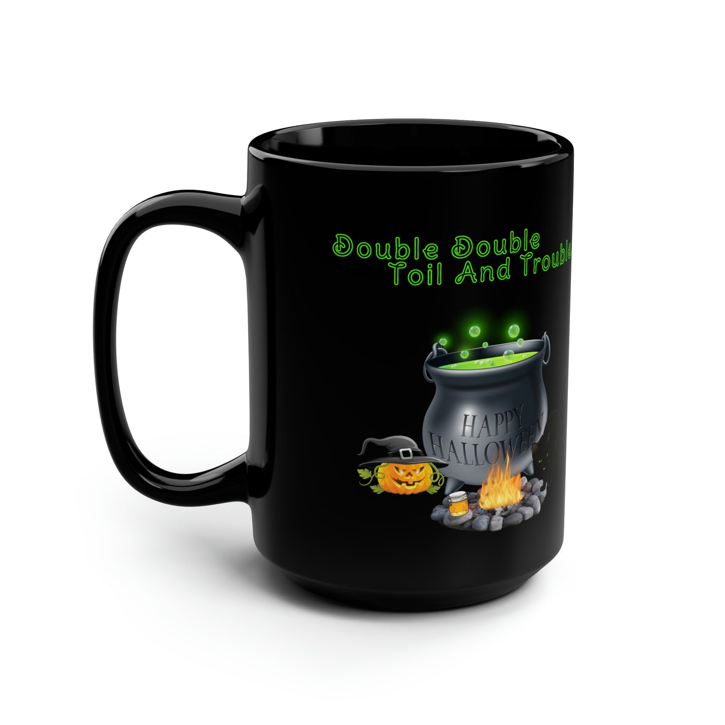 Black Halloween "Double Toil And Trouble" Shakespeare Mug15oz