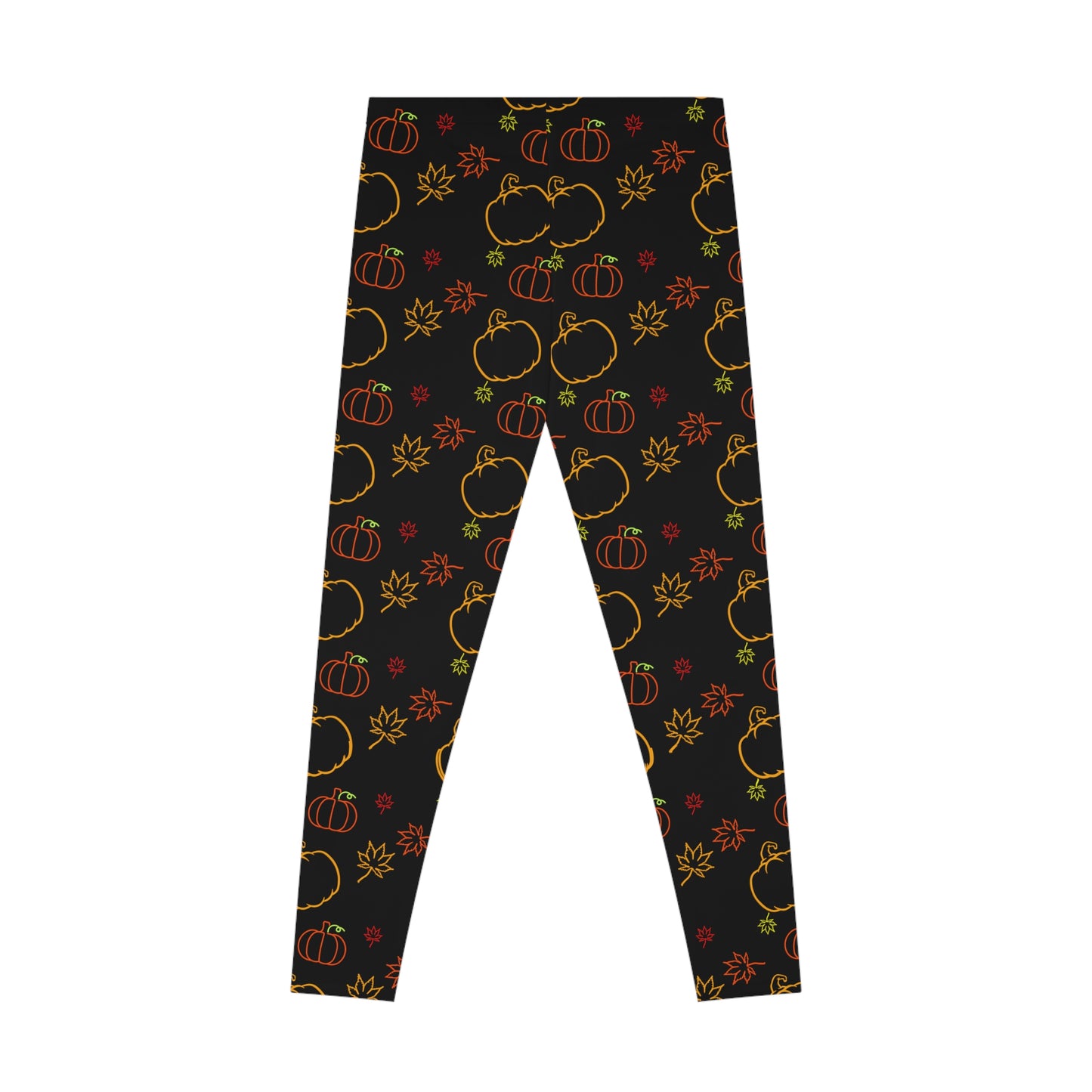 Cozy Autumn Stretchy Fall Leggings Black