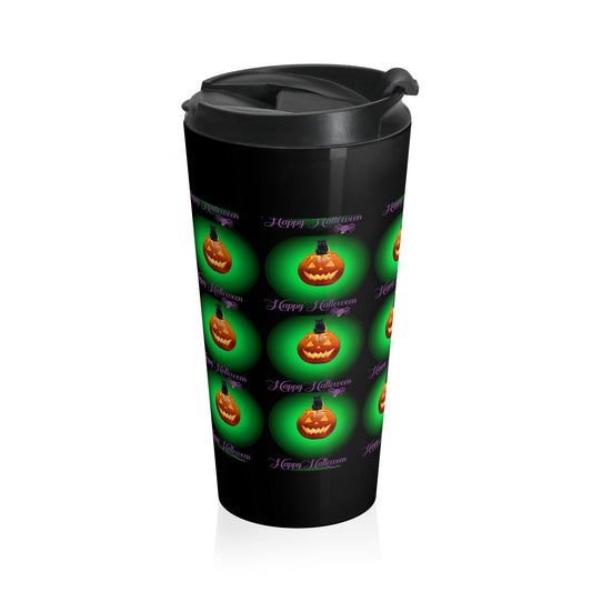 Stainless Steel Black cat Halloween Travel Mug with Insert