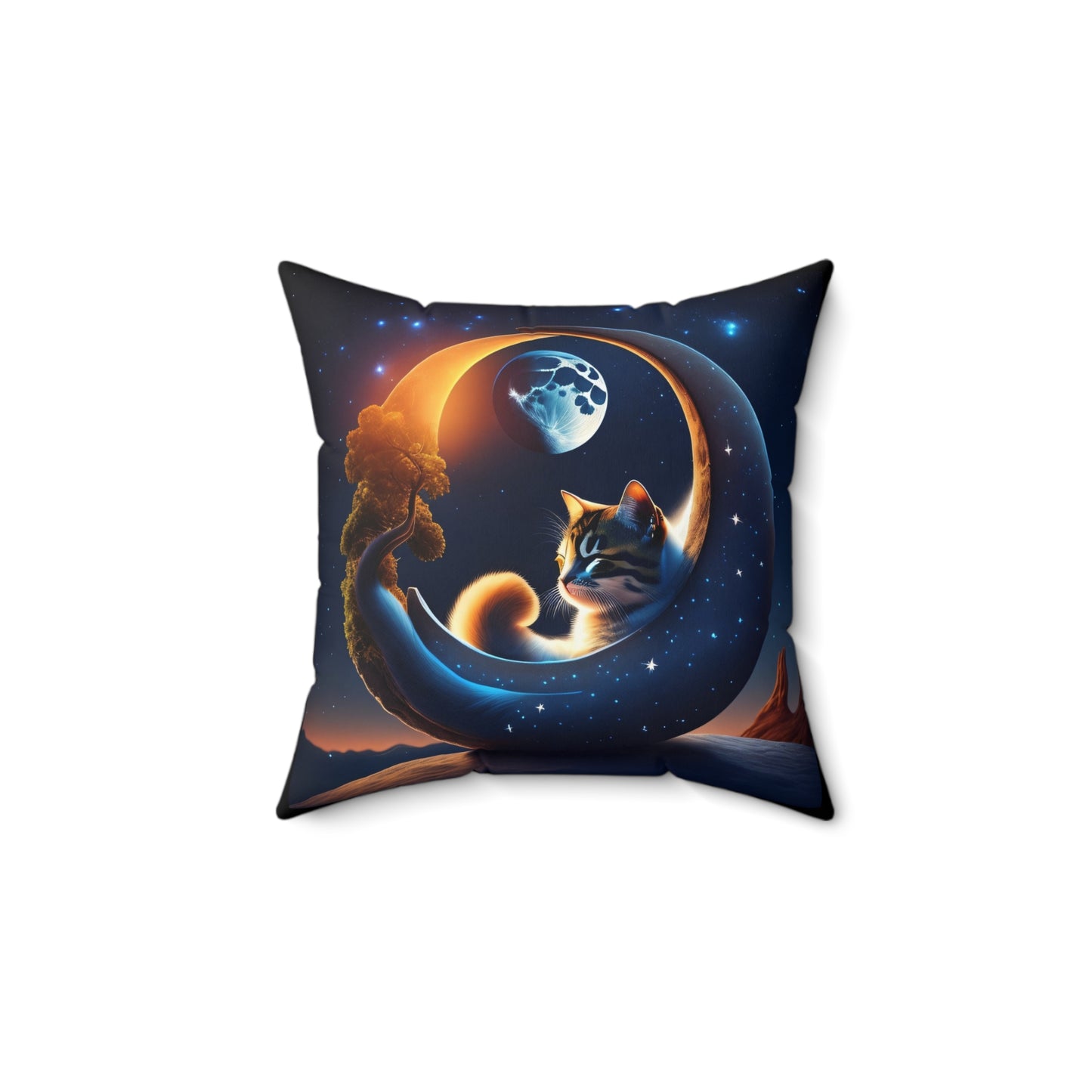 Sweet Dreams Kitty, Spun Polyester Square Pillow