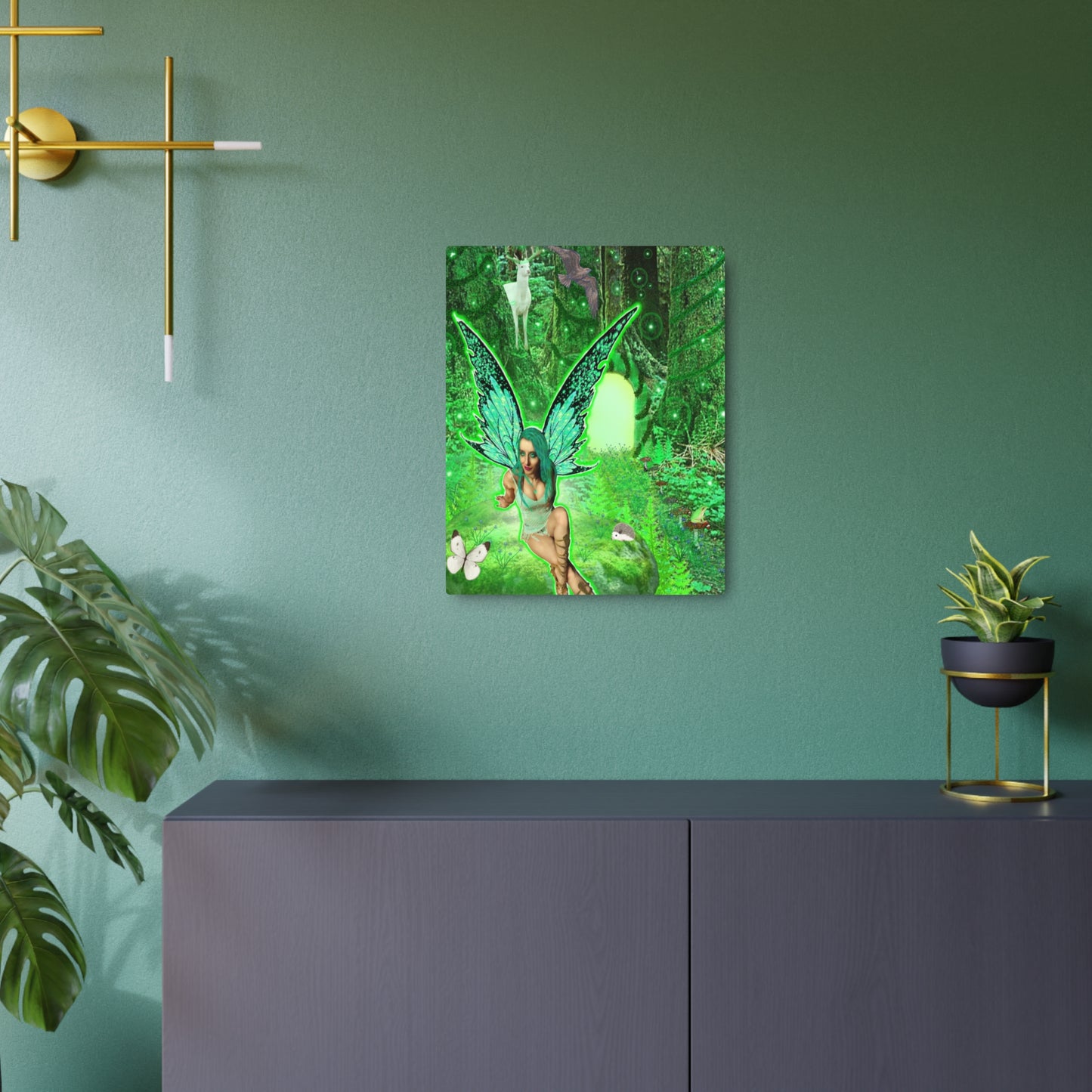 Mystic Forest Fairy, Fantasy Art, Metal Wall Art, Wall Decor, Nature Lover Gift, Original Art, Unique Gifts