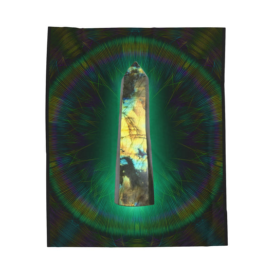 Mystic Labradorite Velveteen Plush Blanket