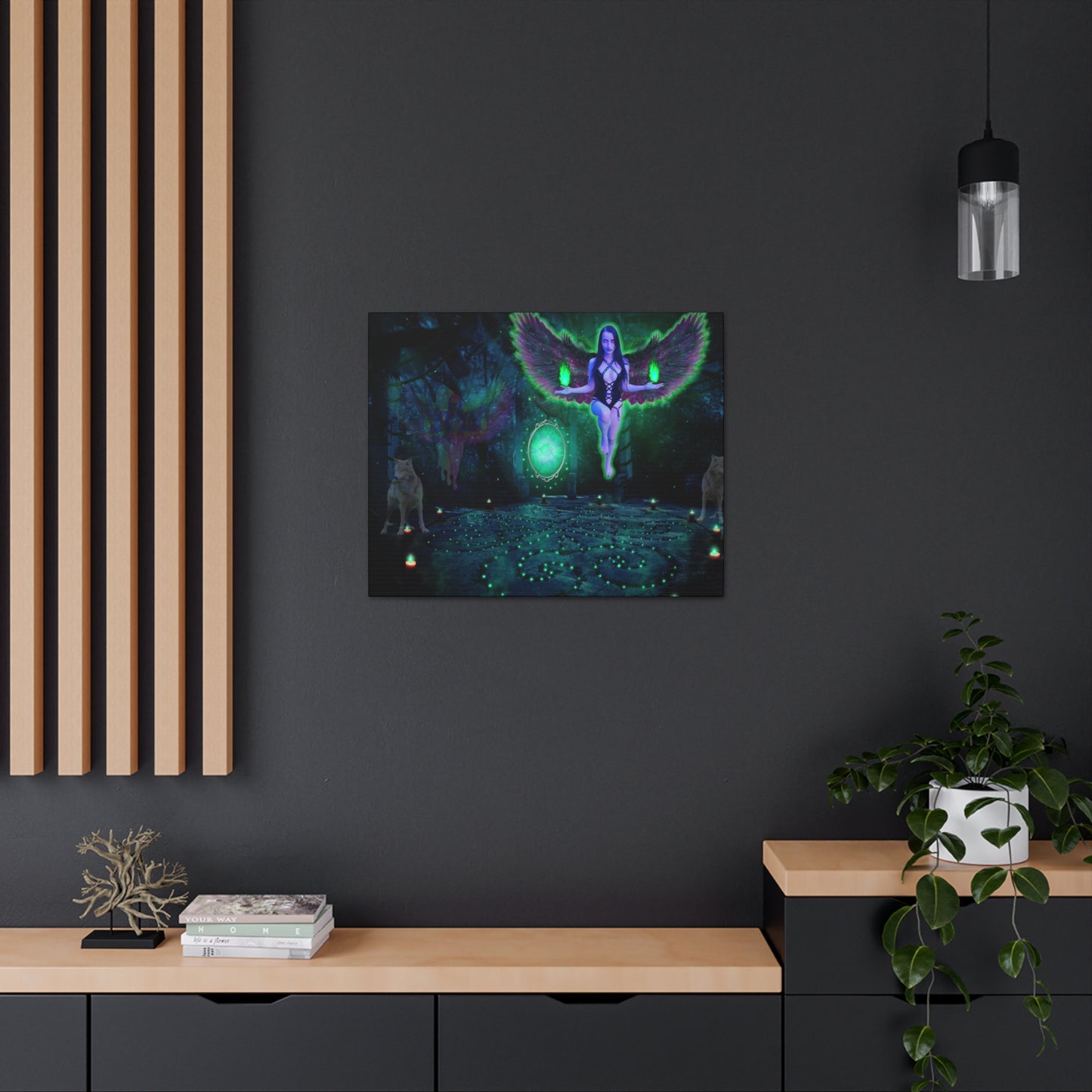 Dark Fairy Magic, Fantasy Art, Fae Goddess, Canvas Art, Wall Decor, Unique Gifts, Original Art